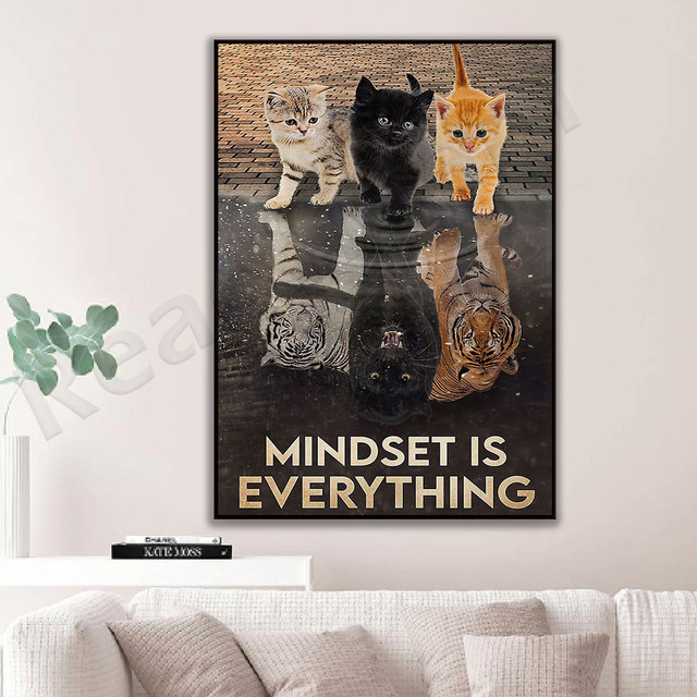 Cat Mindset is Everything Poster, Cat Wall Art, Cat Poster Print